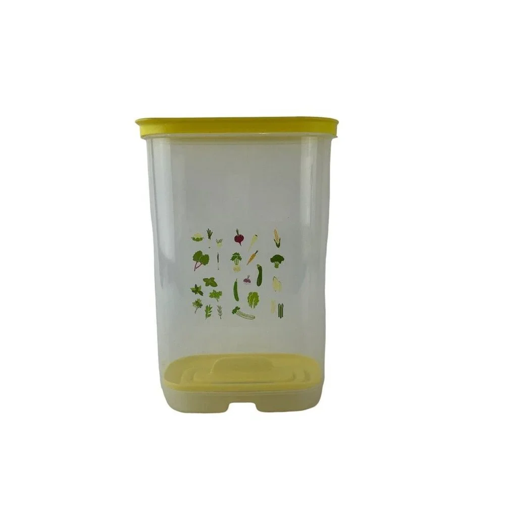 Tupperware Fridgesmart Vertical Container Slider‎ Seal Vent Tab Grid Yellow 3 Qt